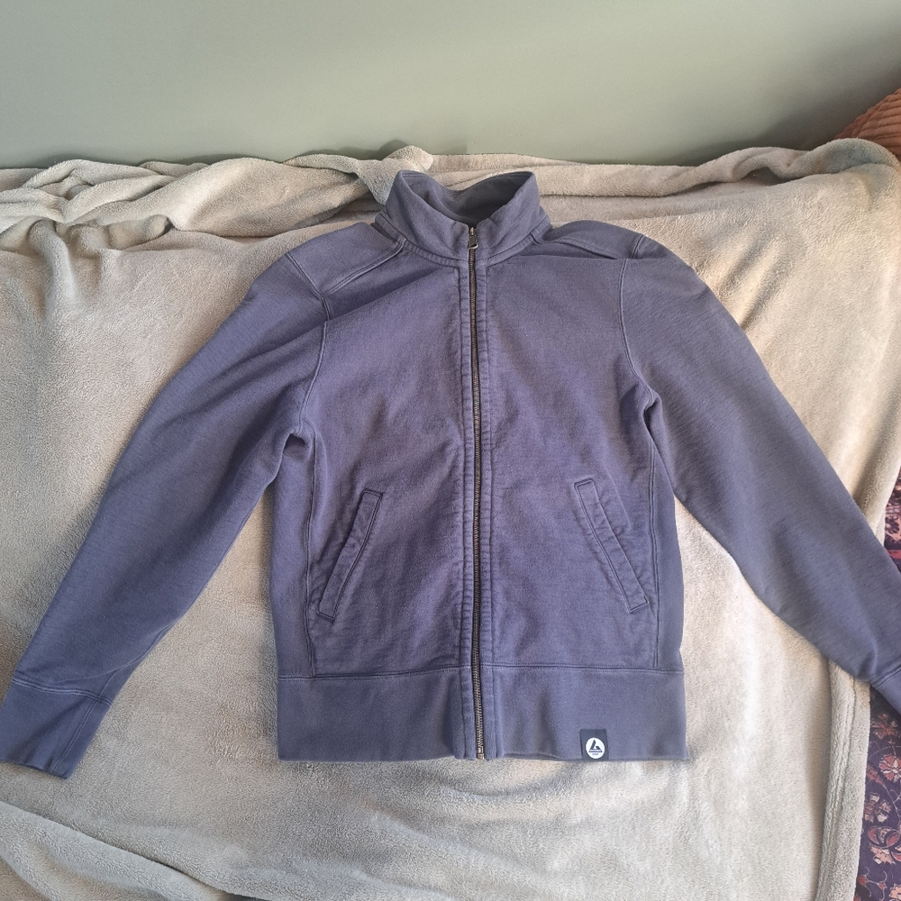 American Giant Mens Medium Gray Motto Full Zip Sweatshirt Jacket
